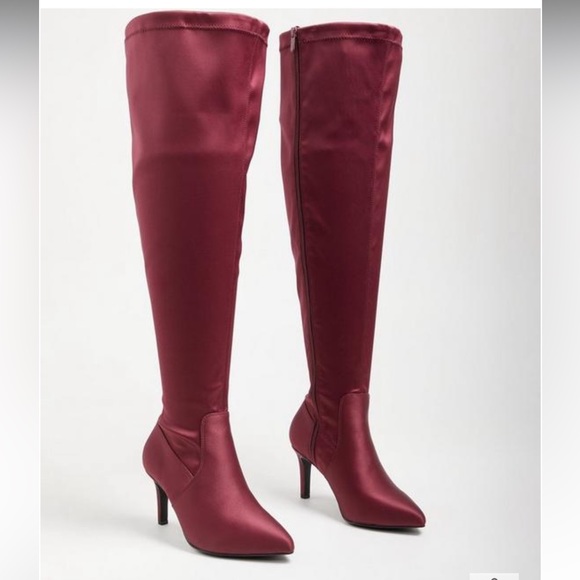 torrid Shoes - NWT Torrid over the knee wine color stiletto boots